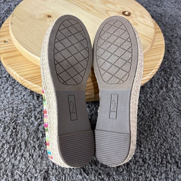 Joie Cara Raffia Espadrilles Women 7 Multicolor Slip On Shoe Comfort Flat Loafer - Picture 9 of 9